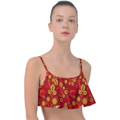 Seamless pattern slavic folk style Frill Bikini Top