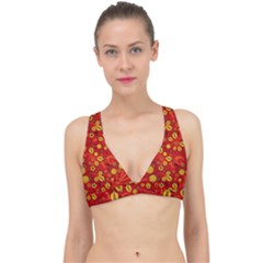 Seamless pattern slavic folk style Classic Banded Bikini Top