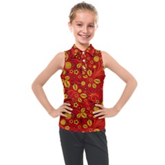 Seamless pattern slavic folk style Kids  Sleeveless Polo Tee