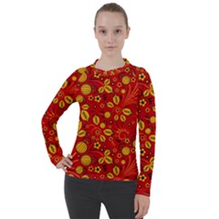 Seamless pattern slavic folk style Women s Pique Long Sleeve Tee