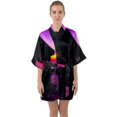 Ocean Dreaming Half Sleeve Satin Kimono  by essentialimage
