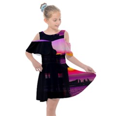 Ocean Dreaming Kids  Shoulder Cutout Chiffon Dress