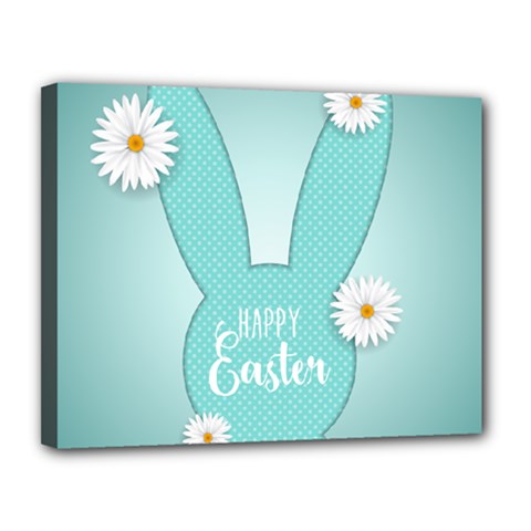 Easter Bunny Cutout Background 2402 Canvas 14  X 11  (stretched) by catchydesignhill