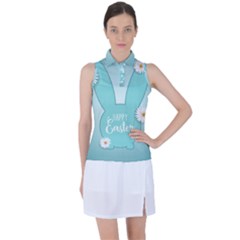 Easter Bunny Cutout Background 2402 Women s Sleeveless Polo Tee by catchydesignhill