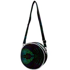 Fractal Flower Crossbody Circle Bag