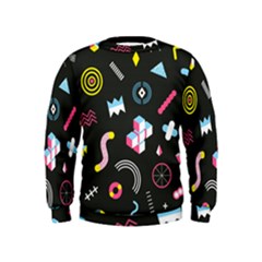 Memphis Design Seamless Pattern Kids  Sweatshirt