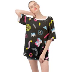 Memphis Design Seamless Pattern Oversized Chiffon Top by BangZart