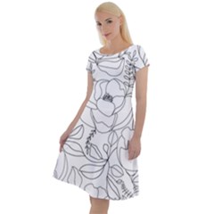 Contemporary Nature Seamless Pattern Classic Short Sleeve Dress