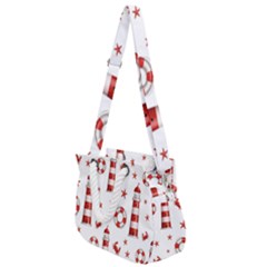 Nautical Seamless Pattern Rope Handles Shoulder Strap Bag