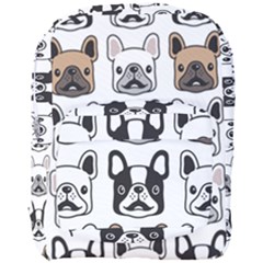 Dog French Bulldog Seamless Pattern Face Head Full Print Backpack