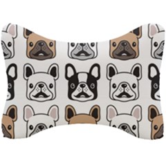Dog French Bulldog Seamless Pattern Face Head Seat Head Rest Cushion by BangZart