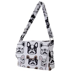 Dog French Bulldog Seamless Pattern Face Head Full Print Messenger Bag (s) by BangZart