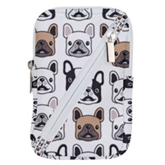 Dog French Bulldog Seamless Pattern Face Head Belt Pouch Bag (small) by BangZart