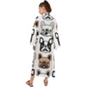 Dog french bulldog seamless pattern face head Maxi Kimono View2
