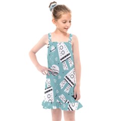 Cute Seamless Pattern With Rocket Planets Stars Kids  Overall Dress by BangZart