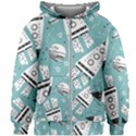 Cute seamless pattern with rocket planets stars Kids  Zipper Hoodie Without Drawstring View1