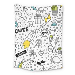 Set Cute Colorful Doodle Hand Drawing Medium Tapestry