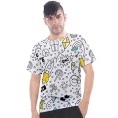 Set Cute Colorful Doodle Hand Drawing Men s Sport Top by BangZart