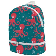 Cute Smiling Red Octopus Swimming Underwater Zip Bottom Backpack by BangZart