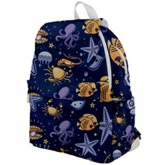 Marine Seamless Pattern Thin Line Memphis Style Top Flap Backpack by BangZart