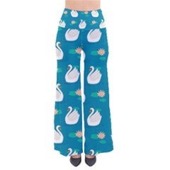 Elegant Swan Pattern With Water Lily Flowers So Vintage Palazzo Pants