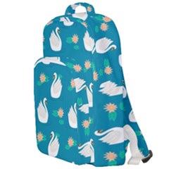 Elegant Swan Pattern With Water Lily Flowers Double Compartment Backpack