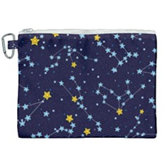 Seamless Pattern With Cartoon Zodiac Constellations Starry Sky Canvas Cosmetic Bag (xxl) by BangZart