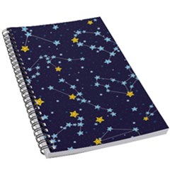 Seamless pattern with cartoon zodiac constellations starry sky 5.5  x 8.5  Notebook