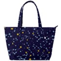 Seamless pattern with cartoon zodiac constellations starry sky Back Pocket Shoulder Bag  View1