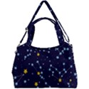 Seamless pattern with cartoon zodiac constellations starry sky Double Compartment Shoulder Bag View1