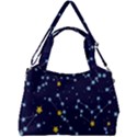 Seamless pattern with cartoon zodiac constellations starry sky Double Compartment Shoulder Bag View2