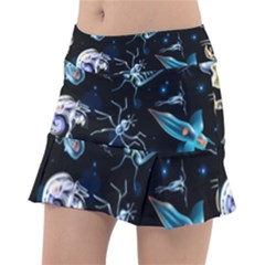 Colorful Abstract Pattern Consisting Glowing Lights Luminescent Images Marine Plankton Dark Background Tennis Skorts by BangZart