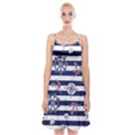 Seamless marine pattern Spaghetti Strap Velvet Dress View1