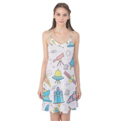 Cute Seamless Pattern With Space Camis Nightgown