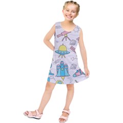 Cute Seamless Pattern With Space Kids  Tunic Dress by BangZart