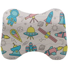 Cute Seamless Pattern With Space Head Support Cushion by BangZart