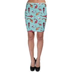 Pattern With Koi Fishes Bodycon Skirt