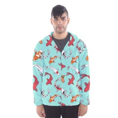 Pattern With Koi Fishes Men s Hooded Windbreaker