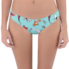 Pattern With Koi Fishes Reversible Hipster Bikini Bottoms