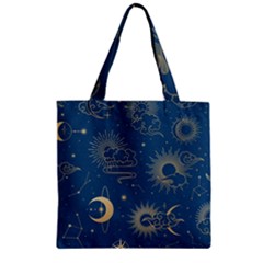 Seamless Galaxy Pattern Zipper Grocery Tote Bag