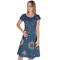 Seamless Galaxy Pattern Classic Short Sleeve Dress