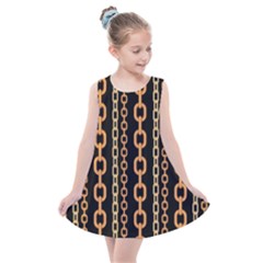Gold Chain Jewelry Seamless Pattern Kids  Summer Dress