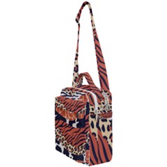 Mixed Animal Skin Print Safari Textures Mix Leopard Zebra Tiger Skins Patterns Luxury Animals Texture Crossbody Day Bag by BangZart