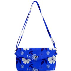 Blooming Seamless Pattern Blue Colors Removable Strap Clutch Bag by BangZart