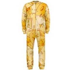 Cheese Slices Seamless Pattern Cartoon Style Onepiece Jumpsuit (men) 