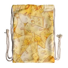 Cheese Slices Seamless Pattern Cartoon Style Drawstring Bag (large)