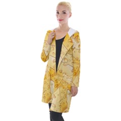 Cheese Slices Seamless Pattern Cartoon Style Hooded Pocket Cardigan