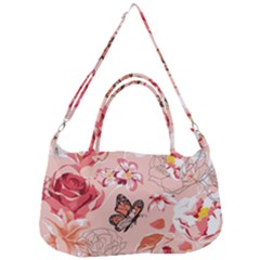 Beautiful Seamless Spring Pattern With Roses Peony Orchid Succulents Removal Strap Handbag by BangZart