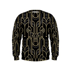 Art Deco Geometric Abstract Pattern Vector Kids  Sweatshirt