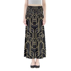 Art Deco Geometric Abstract Pattern Vector Full Length Maxi Skirt